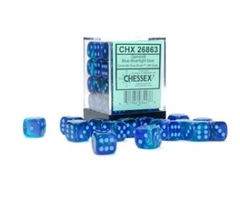 Chessex 36d6 Dice Block (12mm): Gemini Translucent (Assorted Colours)