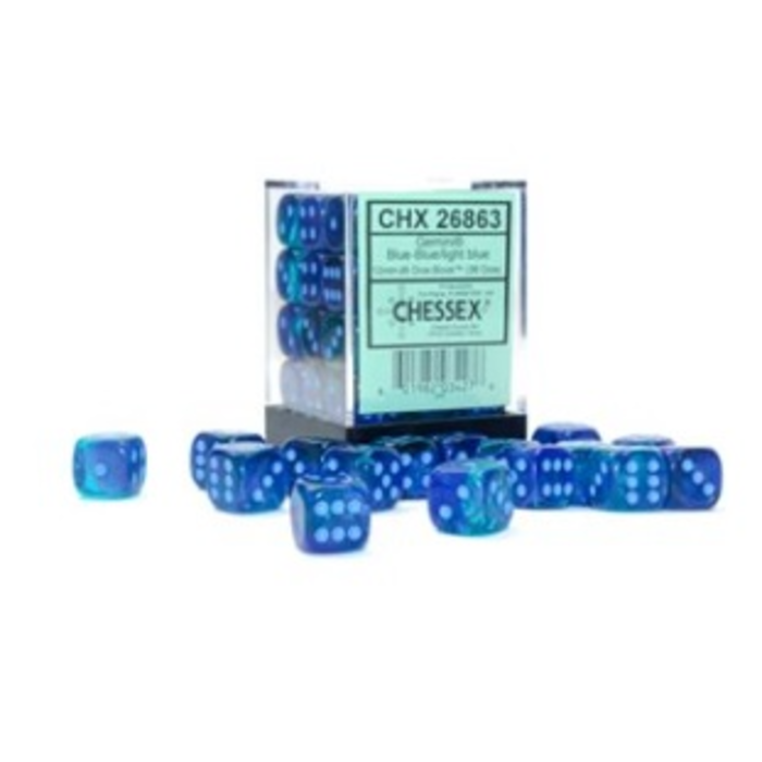 Chessex 36d6 Dice Block (12mm): Gemini Translucent (Assorted Colours)
