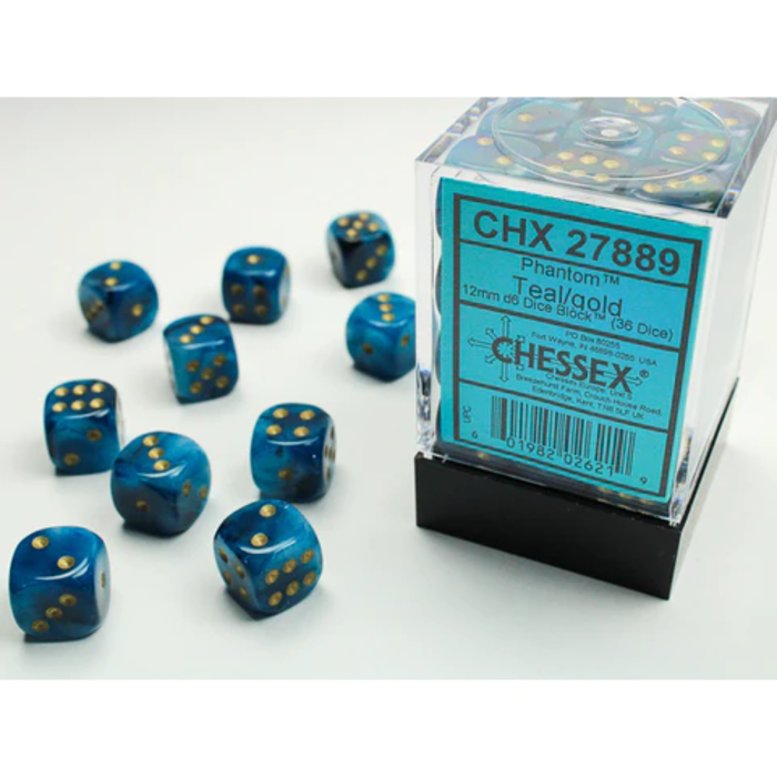Chessex 36d6 Dice Block (12mm): Phantom (Assorted Colours)