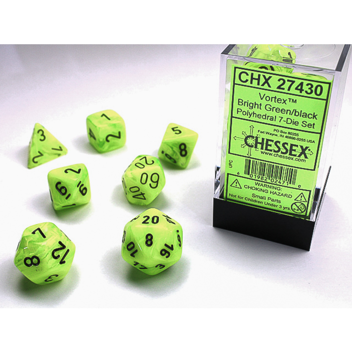 Chessex 7-Piece RPG Dice Set: Vortex (Assorted Colours)