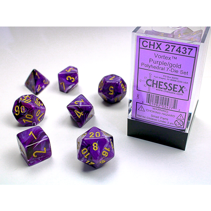 Chessex 7-Piece RPG Dice Set: Vortex (Assorted Colours)