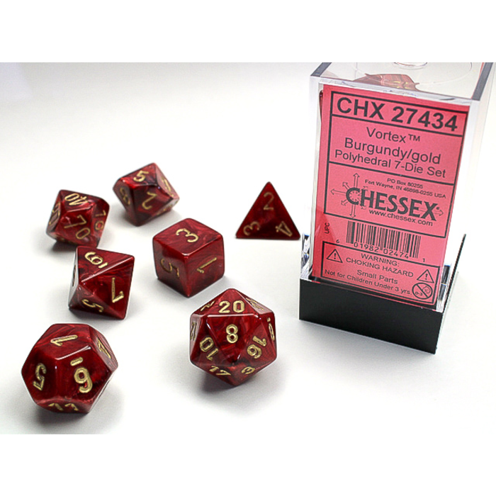 Chessex 7-Piece RPG Dice Set: Vortex (Assorted Colours)