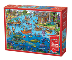 Cobble Hill Puzzles 1000 pcs - DoodleTown: Gone Fishing