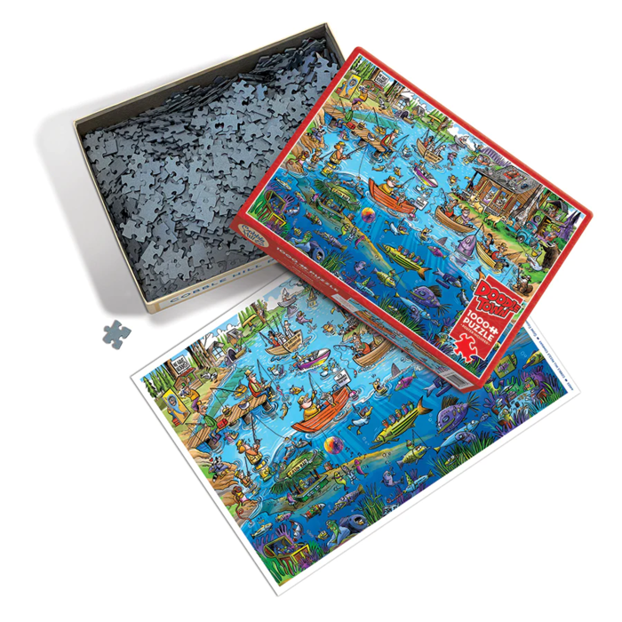 Cobble Hill Puzzles 1000 pcs - DoodleTown: Gone Fishing