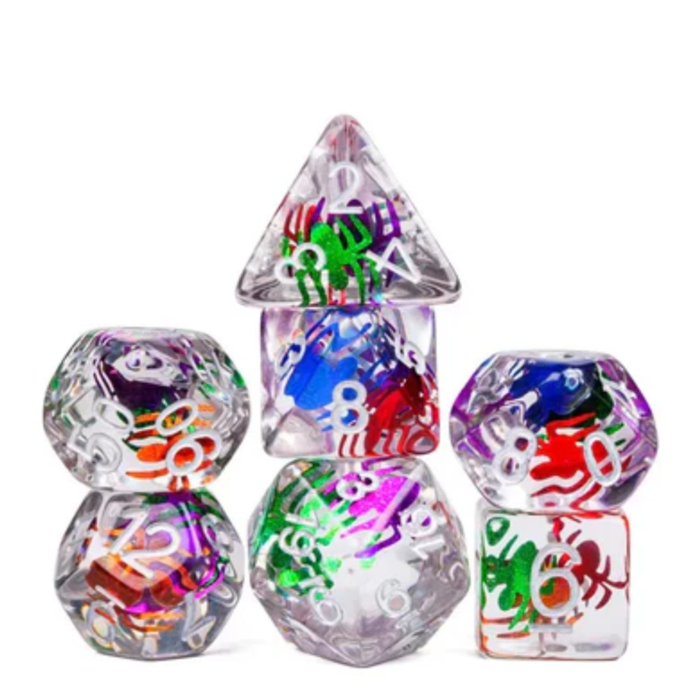 Foam Brain Games 7-Piece RPG Dice Set: Interior Design (Spiders)