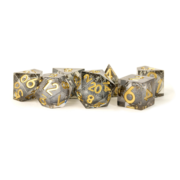 Metallic Dice Games 7-Piece RPG Dice Set: Liquid Core