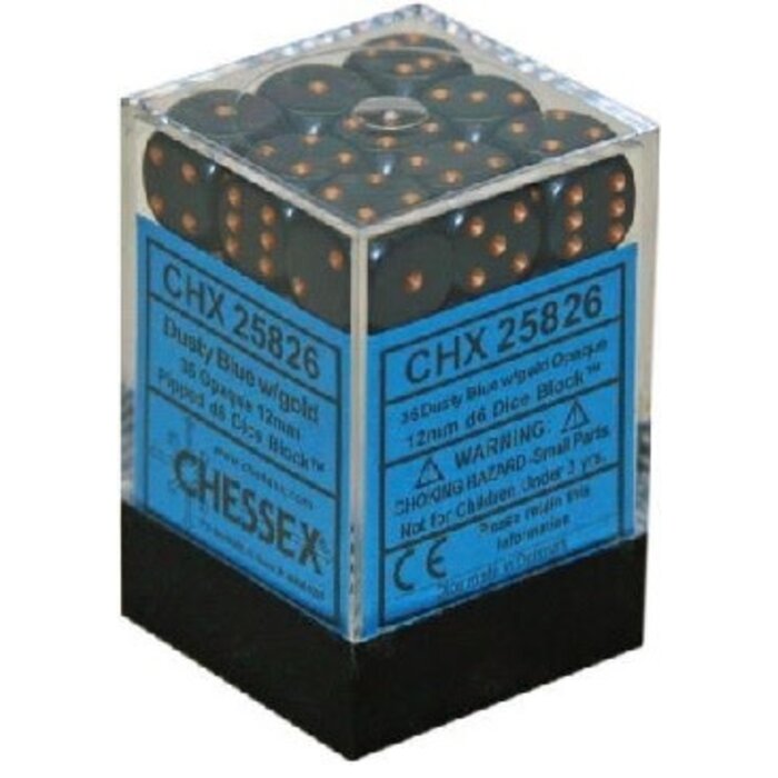 Chessex 36d6 Dice Block (12mm): Opaque (Assorted Colours)
