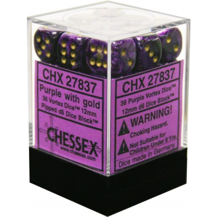 Chessex 36d6 Dice Block (12mm): Vortex (Assorted Colours)