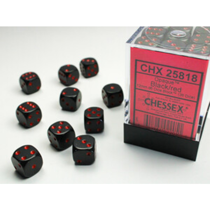 Chessex 36d6 Dice Block (12mm): Opaque (Black/White/Grey)