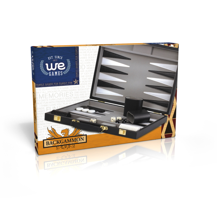 Wood Expressions Backgammon Set 15" Black Exterior