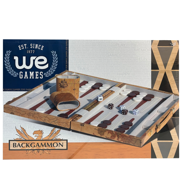 Wood Expressions Backgammon Set 18" World Map