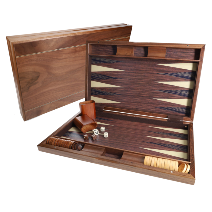 Wood Expressions Backgammon Set 18" Beechwood Wood Inlay