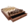 Chess & Checkers Set 15" – French Staunton Wood Weighted Pieces, Brown & Natural Wooden Board with Storage