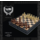 Chess & Checkers Set 16" – Medieval Polystone Pieces, Black Stained Wooden Board with Storage