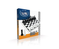 Wood Expressions Chess Set 14" - Black and Clear Glass