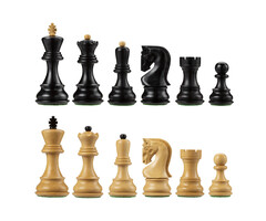 Wood Expressions Chess Pieces - Bobby Fischer Zagreb Ebonized/Boxwood (3.75" King)
