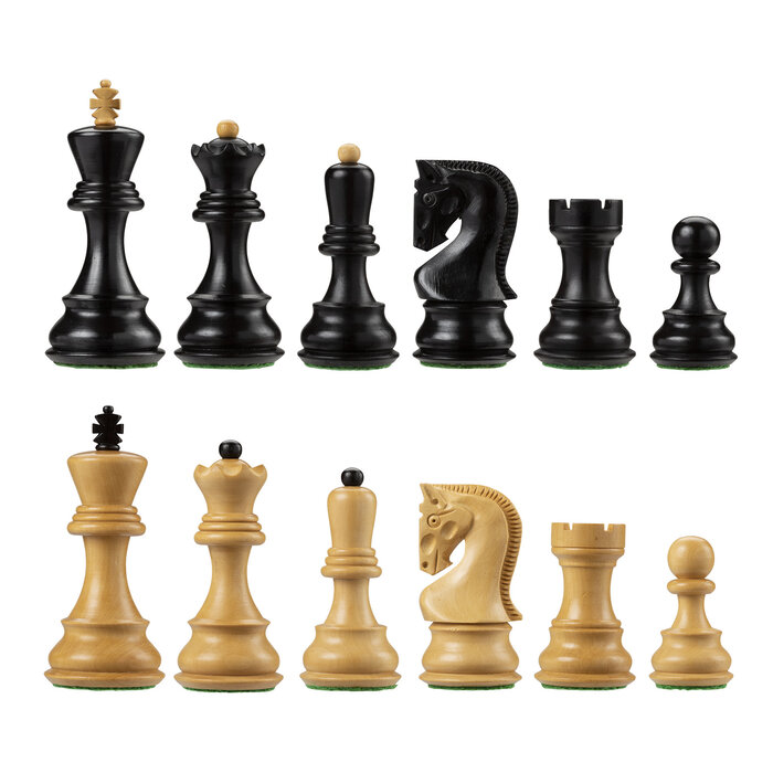 Wood Expressions Chess Pieces - Bobby Fischer Zagreb Ebonized/Boxwood (3.75" King)