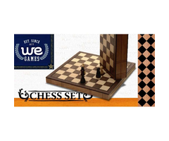 Wood Expressions Chess Set 11" - Book Style Folding, Walnut Wood
