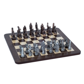 Natural Camphor & Burl Wood Chess Board with Black Border - 19 inches