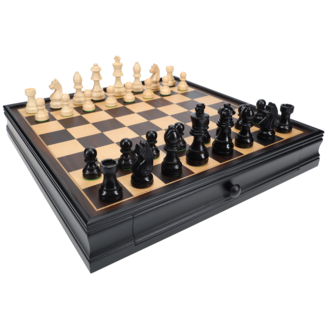 Chess Set - Wood & Metal Men on Alpha Numeric Board – WorldWise Imports