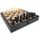 Staunton Chess & Checkers Set 15" – Weighted Pieces, Black Stained Wooden Board with Storage Drawers