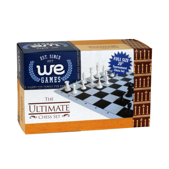 Wood Expressions Chess Set - Ultimate Compact Tournament with Black Fold-up Board & Triple Weighted Pieces