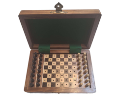 Wood Expressions Wooden Travel Chess Set with Pegged Chessmen – 6"