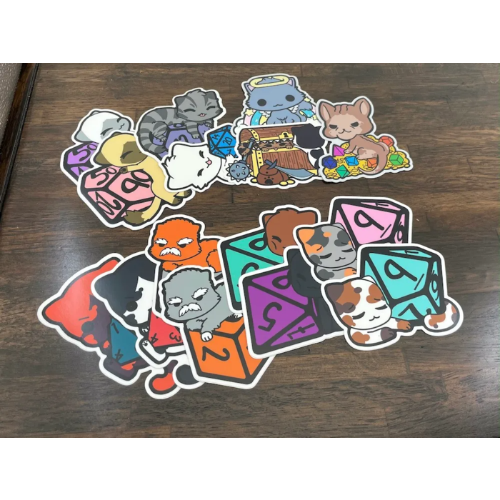 Adventure Dice Dice Cats: Larger Stickers