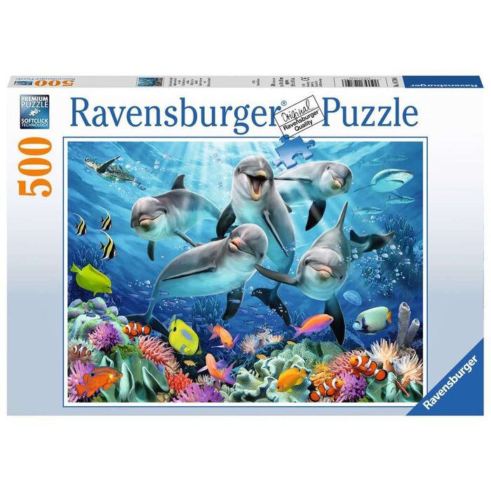 Ravensburger 500 pcs - Dolphins in the Coral Reef
