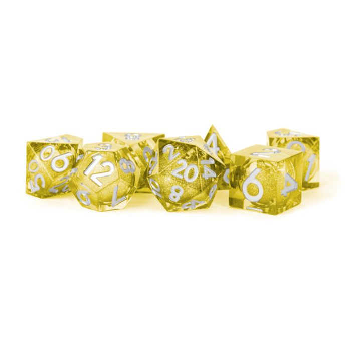 Metallic Dice Games 7-Piece RPG Dice Set: Liquid Core