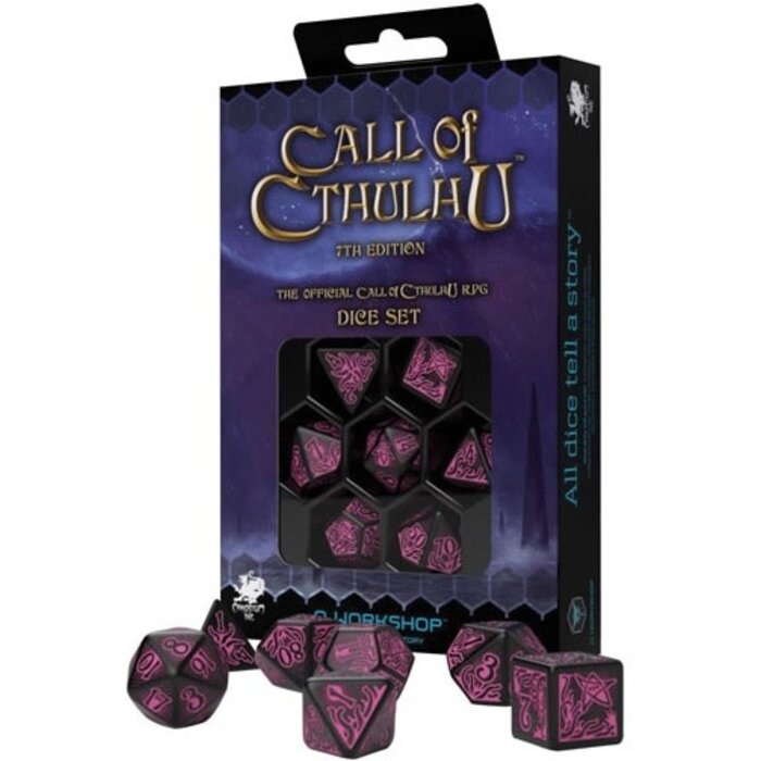 Q-Workshop Call of Cthulhu: Black/Magenta Dice Set