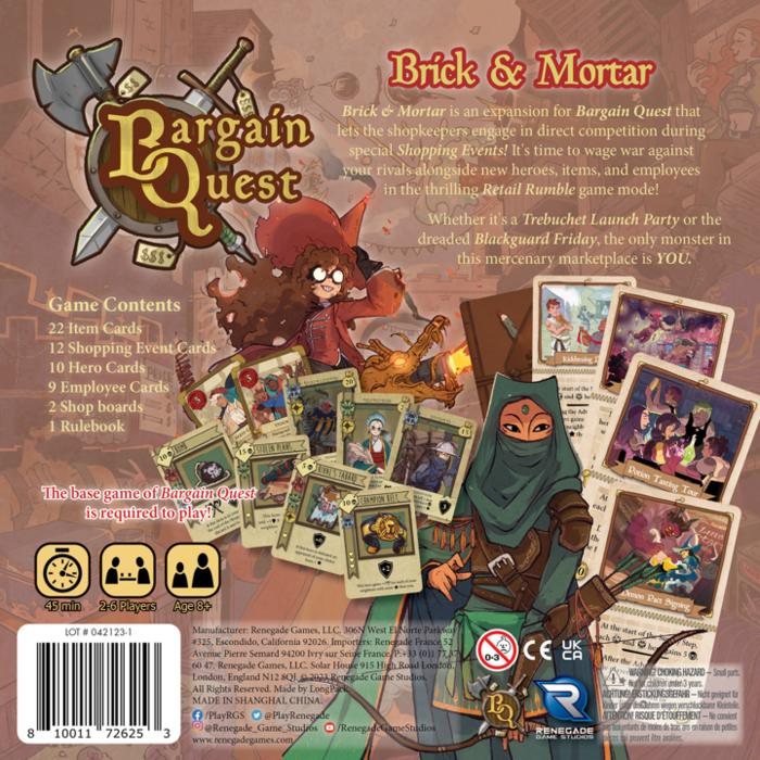 Renegade Game Studios Bargain Quest: Brick & Mortar Expansion