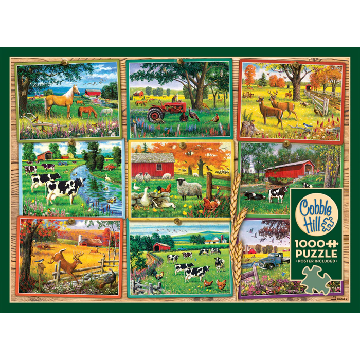 Cobble Hill Puzzles 1000 pcs - Postcards from the Farm