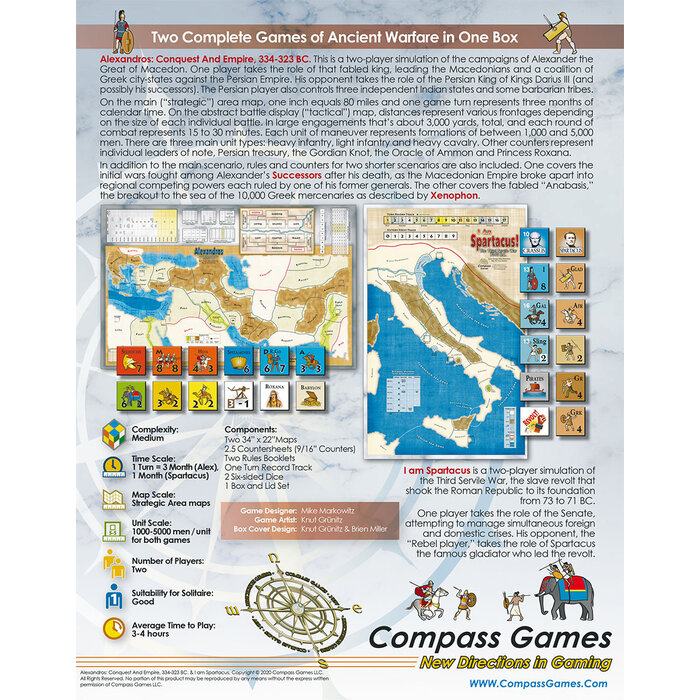 Compass Games Alexandros and I Am Spartacus!