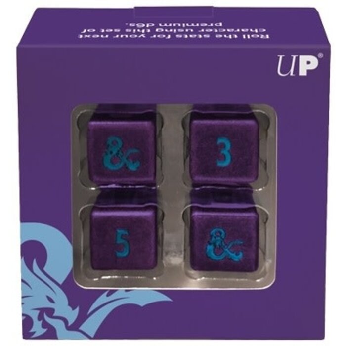 Ultra Pro 4-Piece Heavy Metal D6 Dice Set: Dungeons & Dragons Phandelver Campaign - Royal Purple & Sky Blue