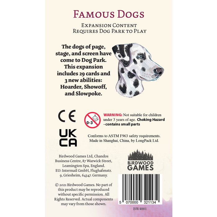Birdwood Games Dog Park: Famous Dogs Expansion