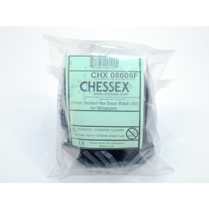 Chessex Bases - 25mm Slotted Hex Base (50)