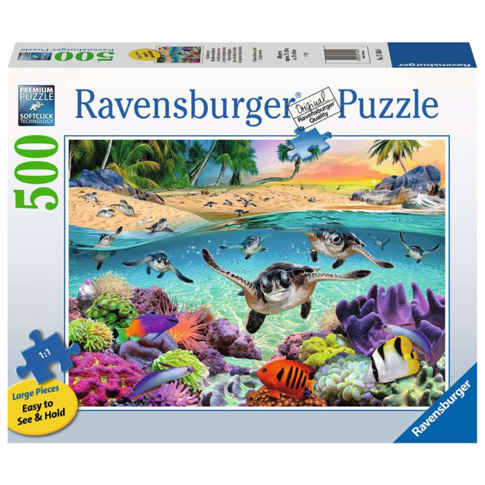 Ravensburger 500 pcs - Race of the Baby Sea Turtles (Large Piece Format)