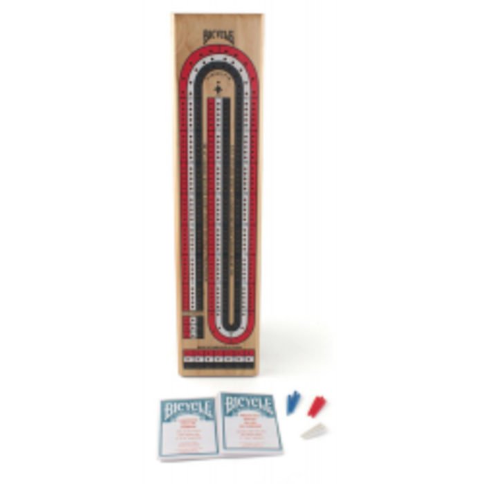 Bicycle Solid Wood Cribbage Board Colour Wood 3 Track - Bicycle
