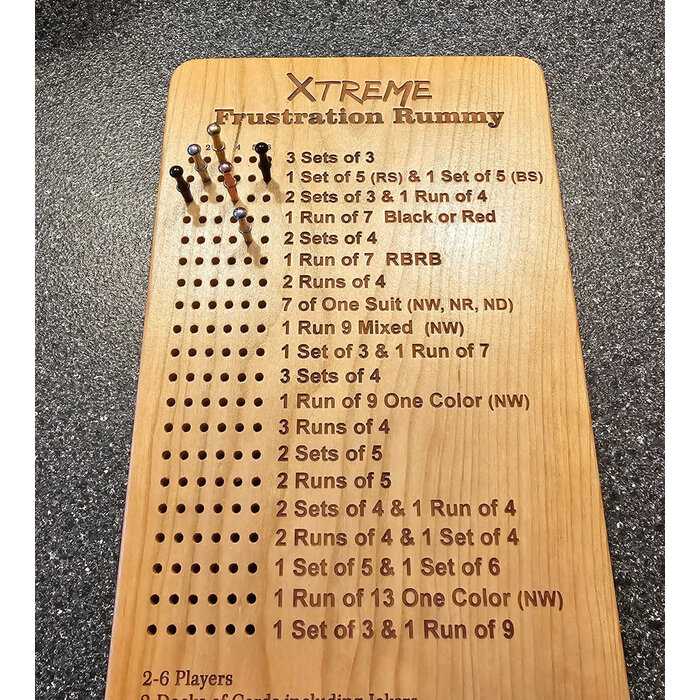 Unique Wood Products Wooden Frustration Rummy Board - Xtreme