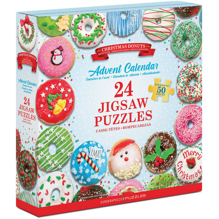 Eurographics 24x50 pcs - Christmas Donuts Puzzle Advent Calendar