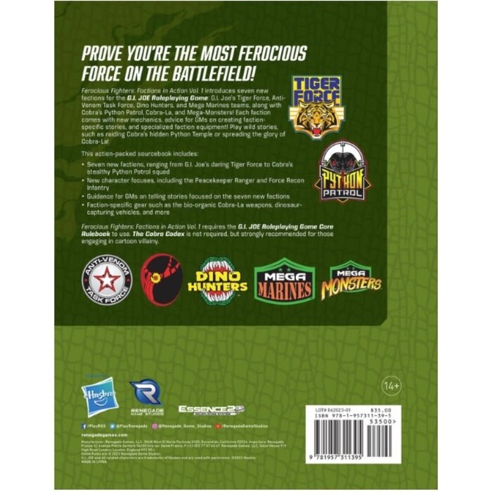 Renegade Game Studios G.I. Joe RPG - Ferocious Fighters: Factions in Action Vol. 1