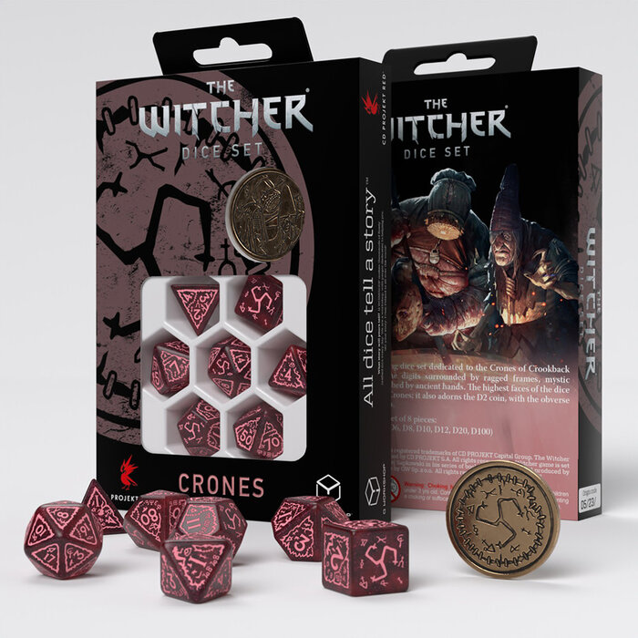 Q-Workshop The Witcher 7-Piece Dice Set with Coin
