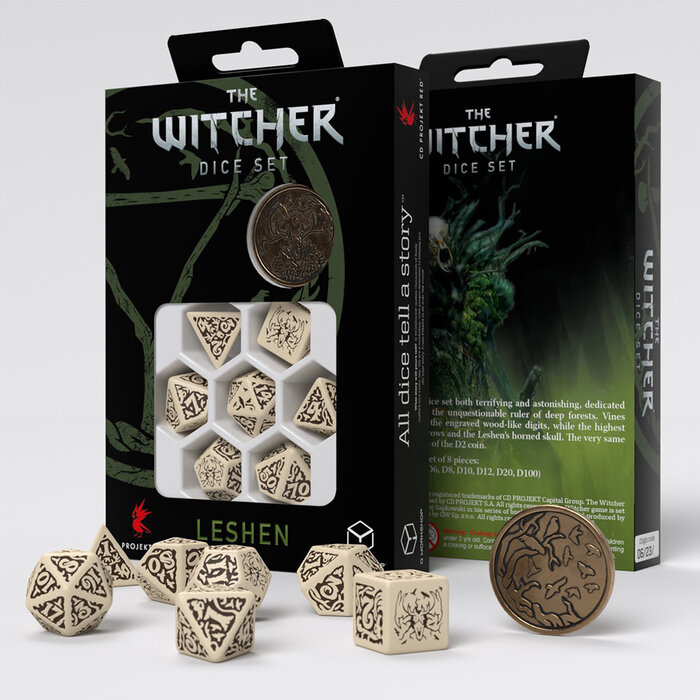 Q-Workshop The Witcher 7-Piece Dice Set with Coin