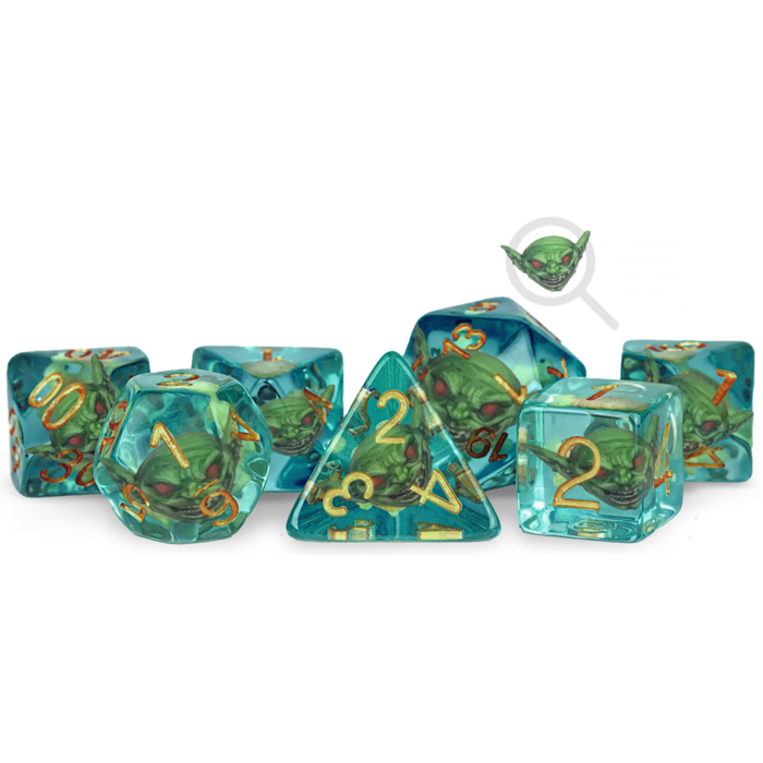 Fanroll 7-Piece RPG Dice Set: Interior Design Pathfinder Goblin