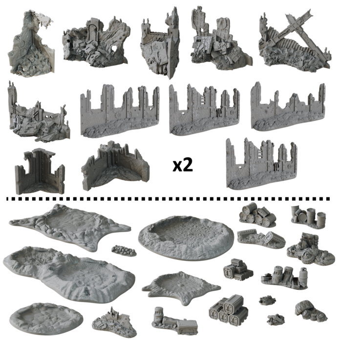 Mantic Games Terrain Crate Environment Miniatures Armageddon Sector 42 pcs