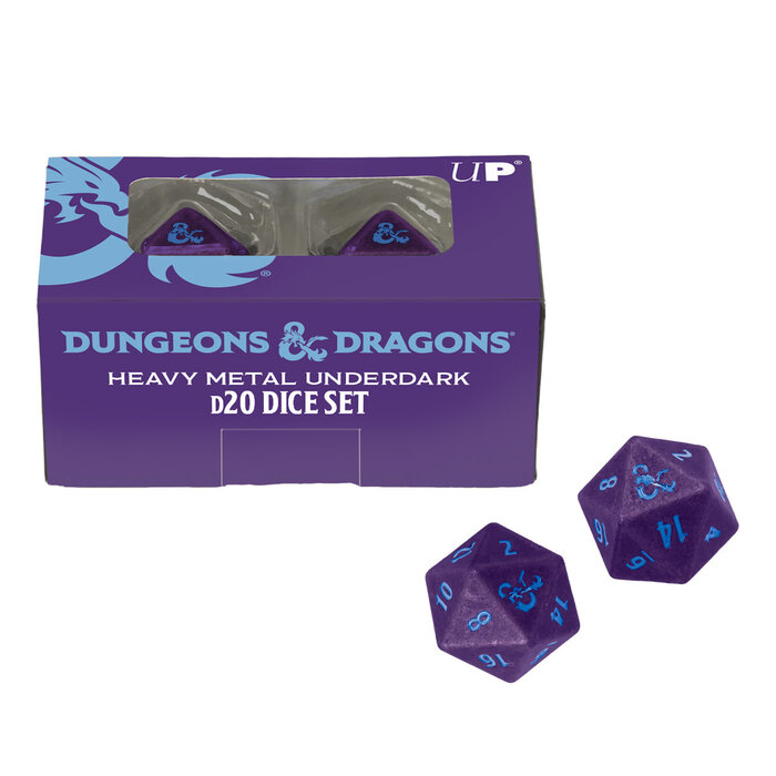 Ultra Pro 2-Piece Heavy Metal RPG Dice Set: Dungeons & Dragons Phandelver Campaign - Royal Purple & Sky Blue