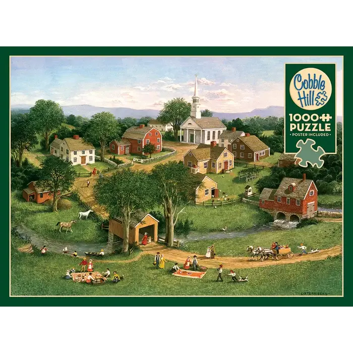 Cobble Hill Puzzles 1000 pcs - Picnic by the Bridge