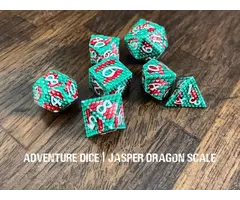 Adventure Dice 7-Piece RPG Premium Metal Dice Set: Jasper Dragon Scale