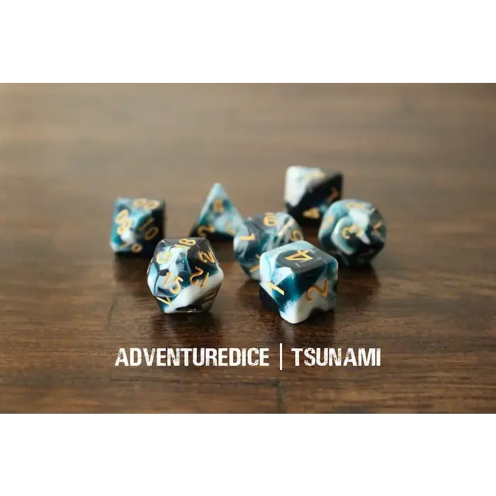 Adventure Dice 7-Piece RPG Dice Set: Water Themed